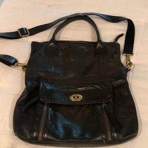 Black leather Fossil purse